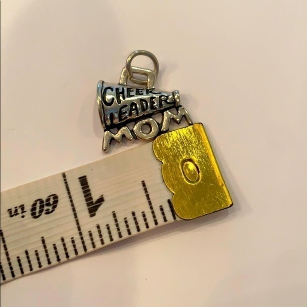 Sterling silver charm cheerleader mom megaphone - Picture 4 of 6